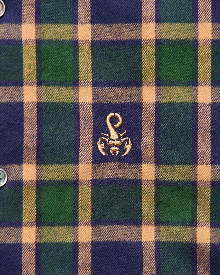 FLANNEL CHECK RELAX-FIT SHIRT,NAVY, medium image number 3