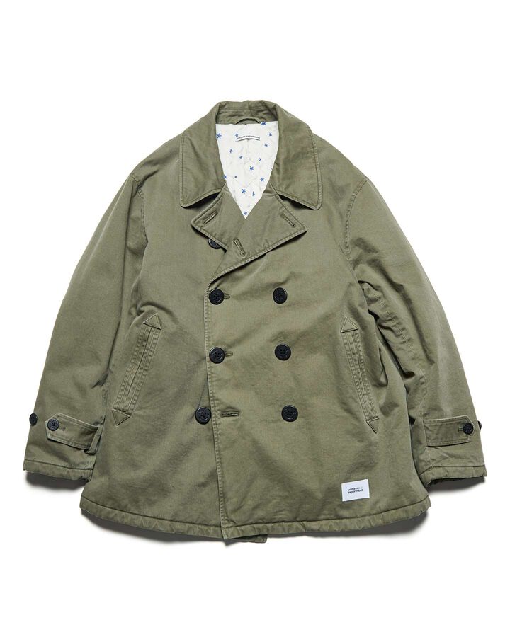 MILITARY PEA COAT,KHAKI, medium