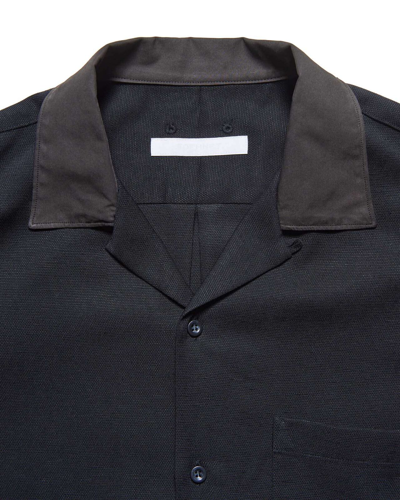 LINEN MESH S/S SHIRT,BLACK, large image number 2