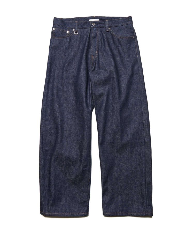 RIGID DENIM WIDE-FIT JEANS,INDIGO, medium image number 0