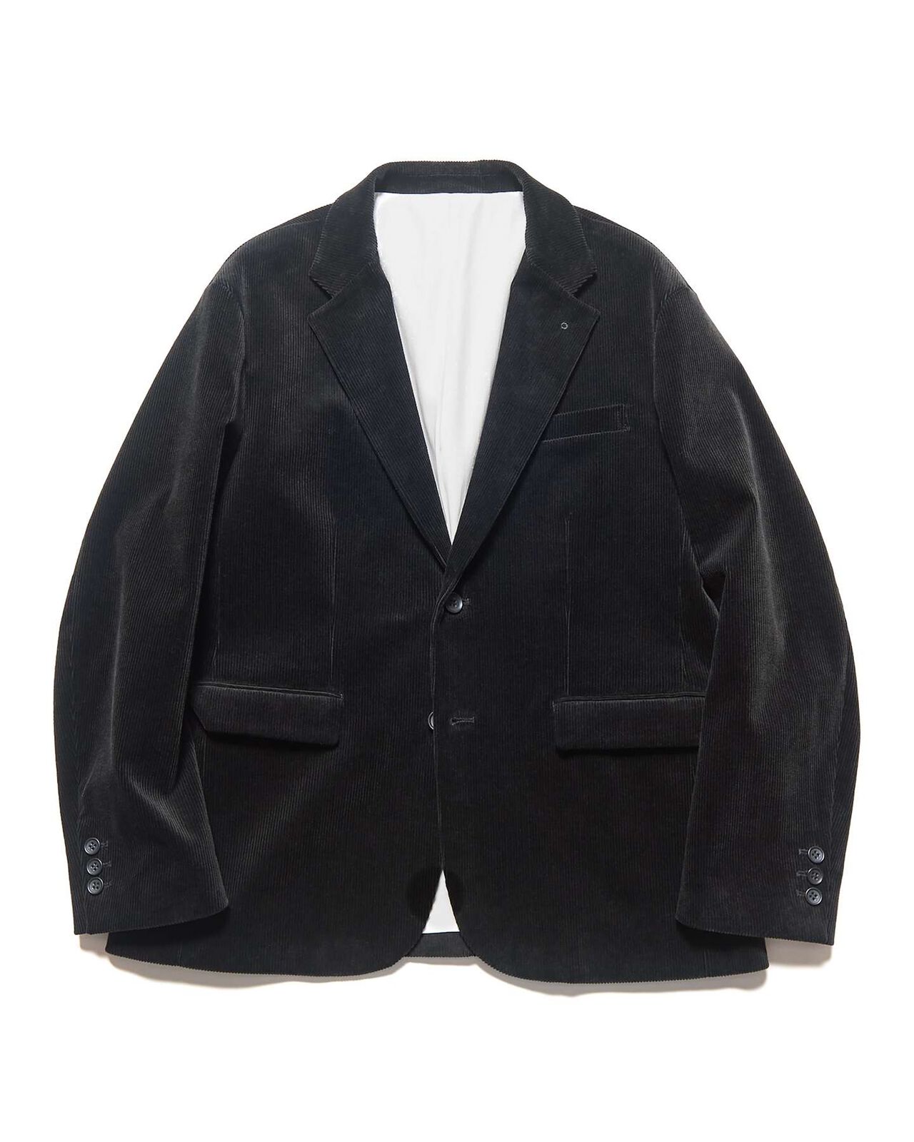CORDUROY 2-BUTTON JACKET,BLACK, large image number 0