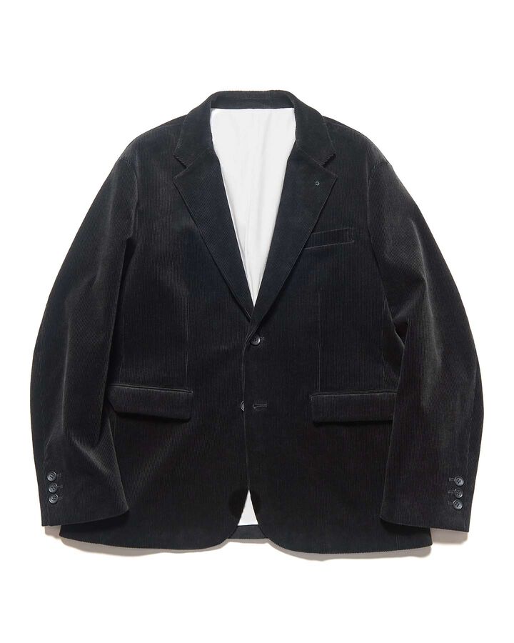 CORDUROY 2-BUTTON JACKET,BLACK, medium image number 0