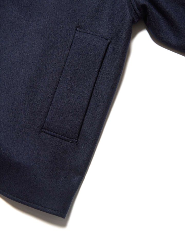 WOOL MELTON SHORT OVERCOAT,NAVY, medium image number 5