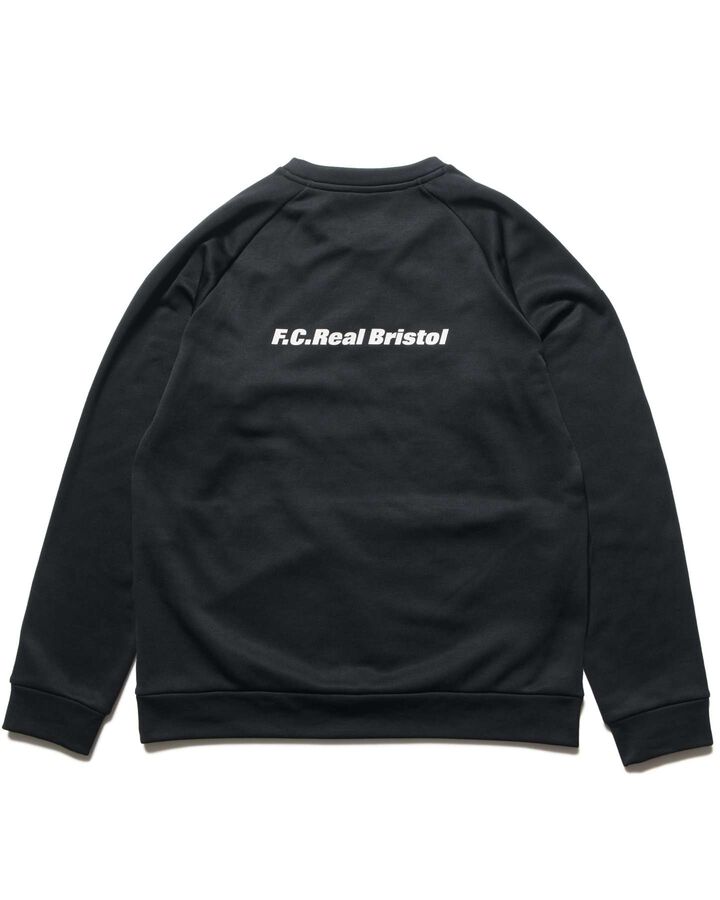 STRETCH FLEECE CREWNECK TOP,BLACK, medium image number 1