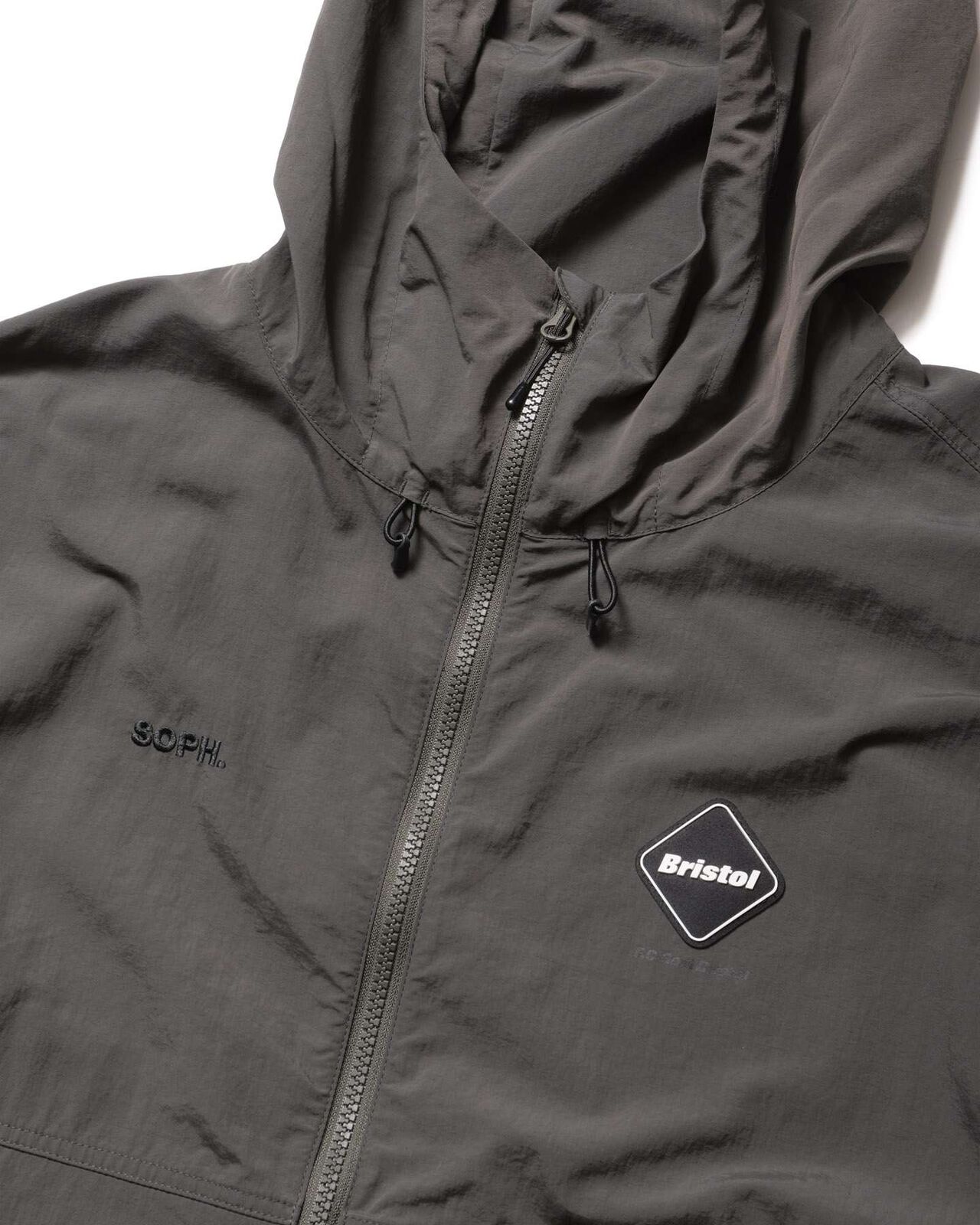 NYLON HOODED BLOUSON,CHARCOAL GRAY, large image number 2