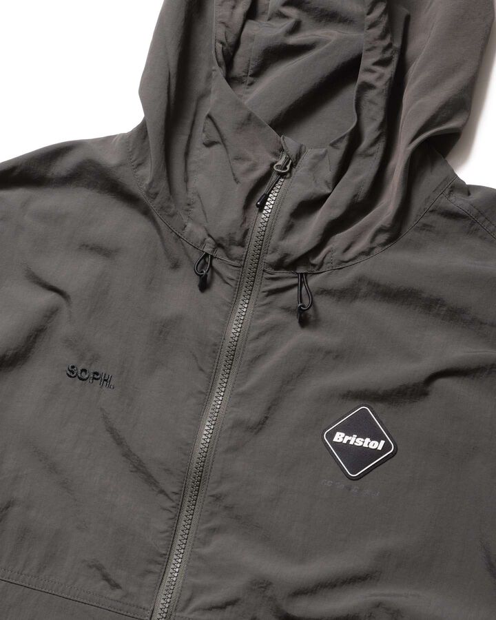 NYLON HOODED BLOUSON,CHARCOAL GRAY, medium image number 2