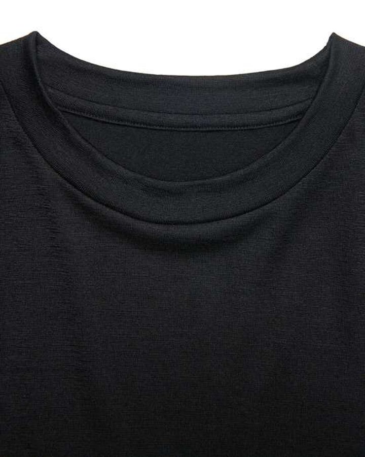 WASHABLE WOOL S/S TOP,BLACK, medium image number 2