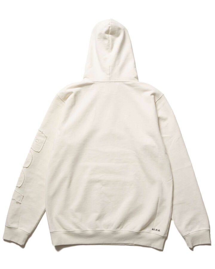 CUT-OFF LOGO SWEAT HOODIE,OFF WHITE, medium image number 1