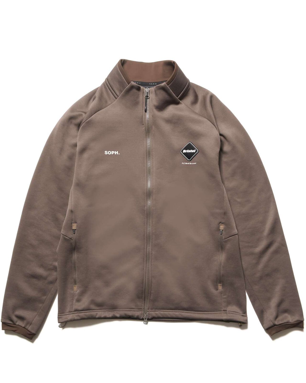 STRETCH FLEECE STAND COLLAR BLOUSON,MOCHA, large image number 0