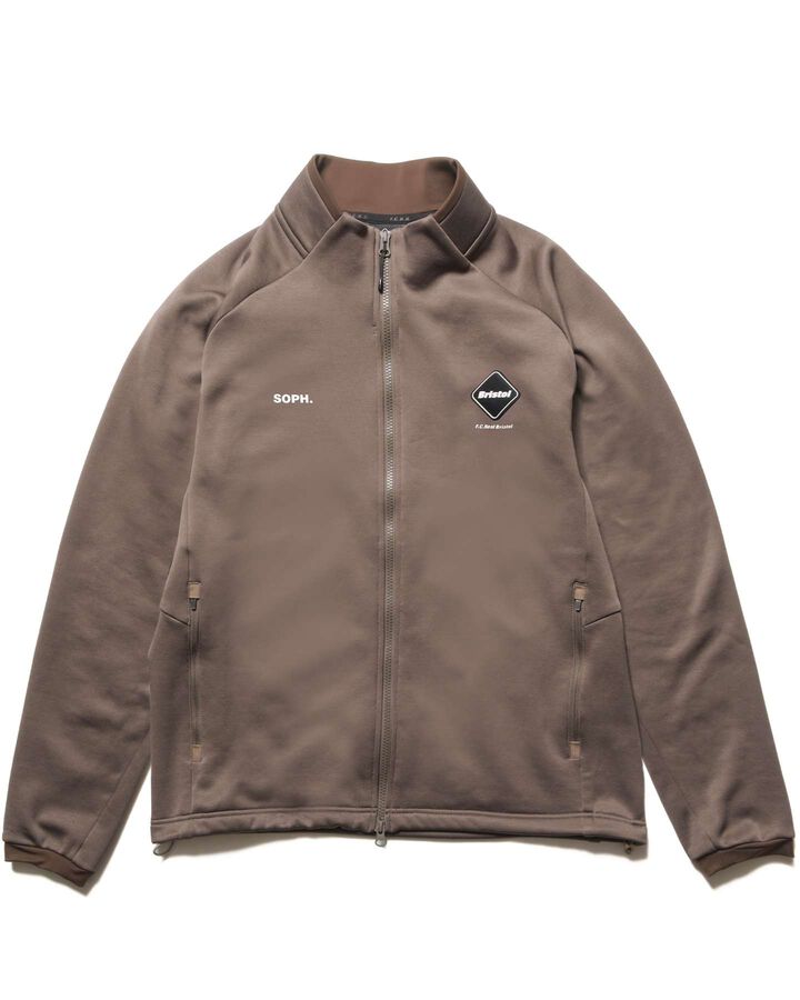 STRETCH FLEECE STAND COLLAR BLOUSON,MOCHA, medium