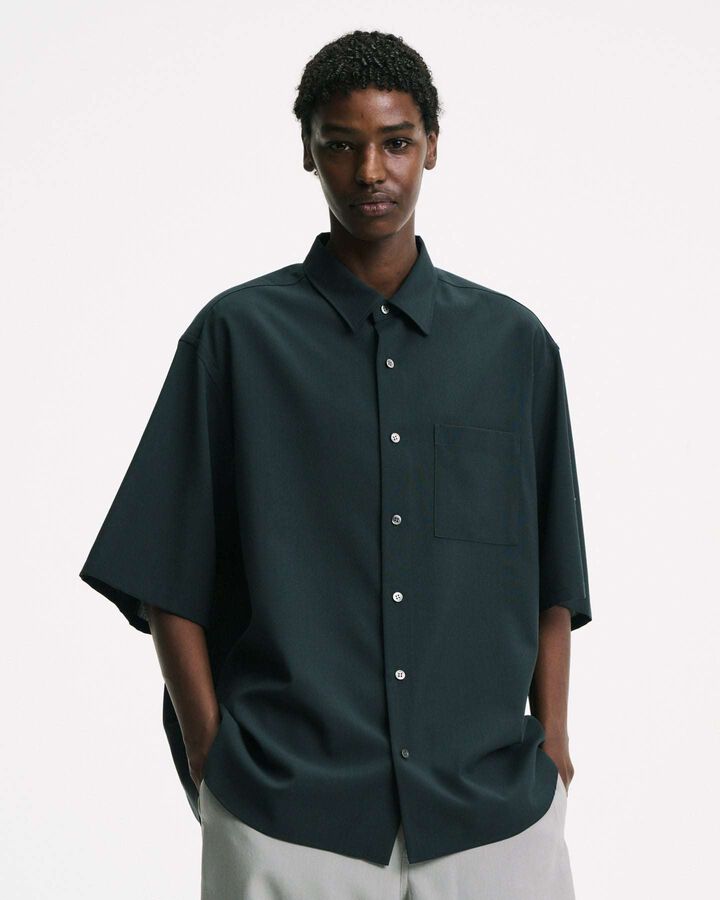 HIGH-TWIST POPLIN RELAX-FIT S/S SHIRT,WHITE, medium image number 6