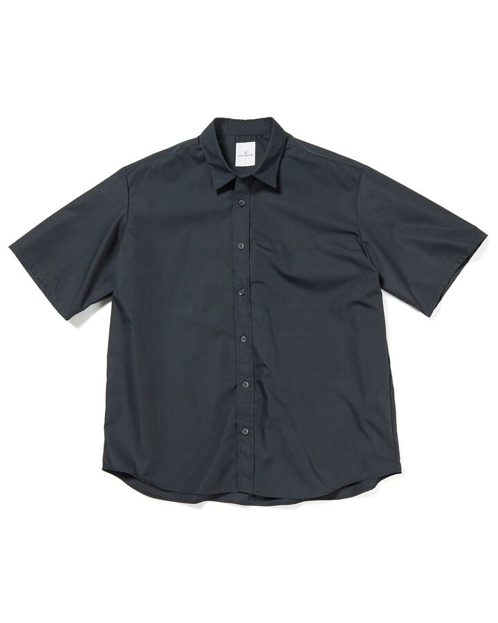 COTTON WEATHER YOKE LOGO PRINT S/S SHIRT,BLACK, medium