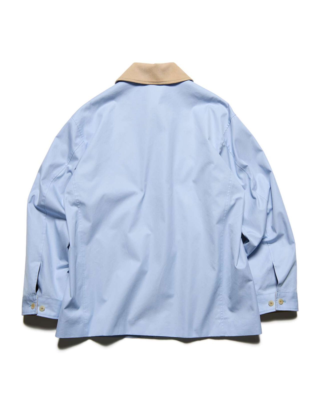 LEATHER COLLAR COVERALL,LIGHT BLUE, large image number 1