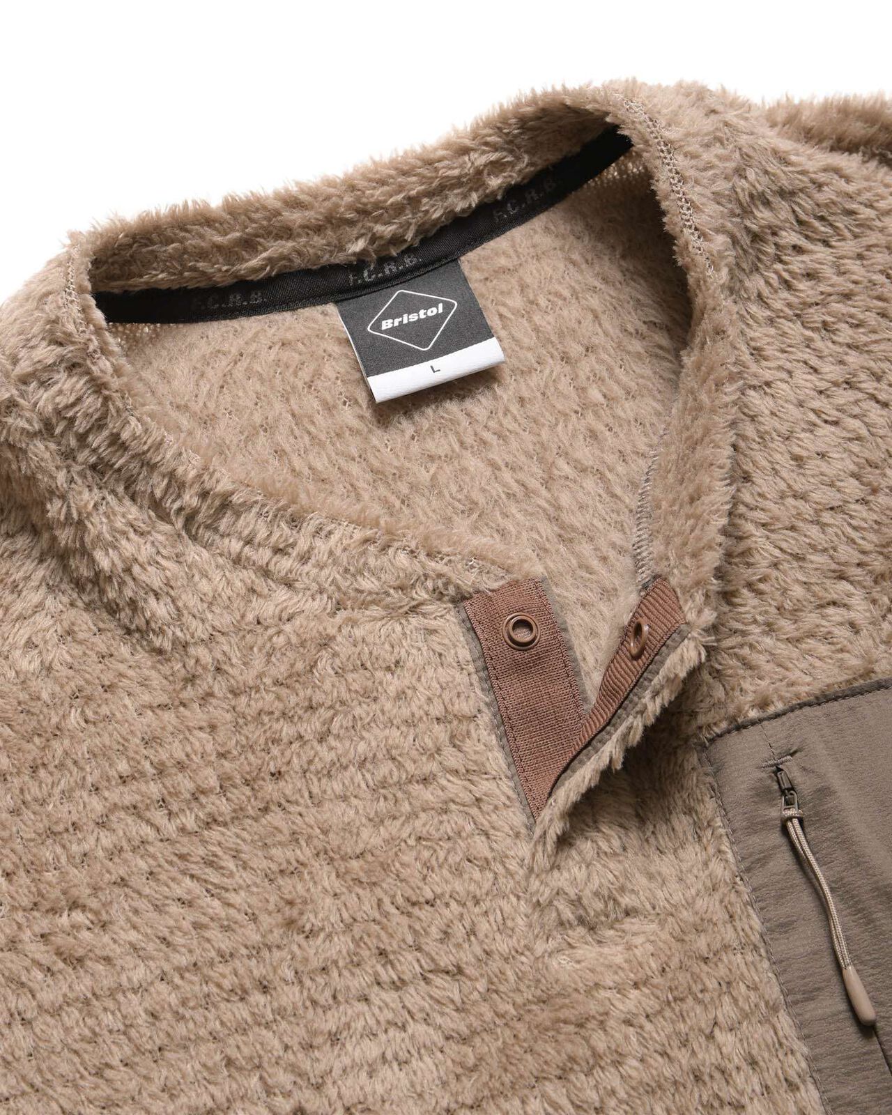 HIGH LOFT FLEECE TOP,BEIGE, large image number 3