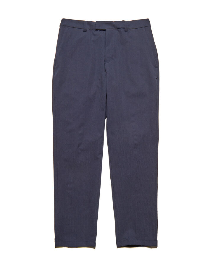 4WAY STRETCH SHIRRING SLIM-FIT SLACKS,NAVY, medium