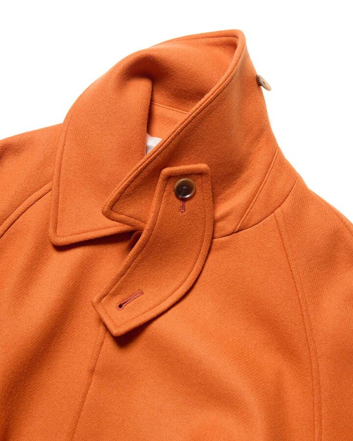WOOL MELTON SHORT OVERCOAT,ORANGE, medium image number 4