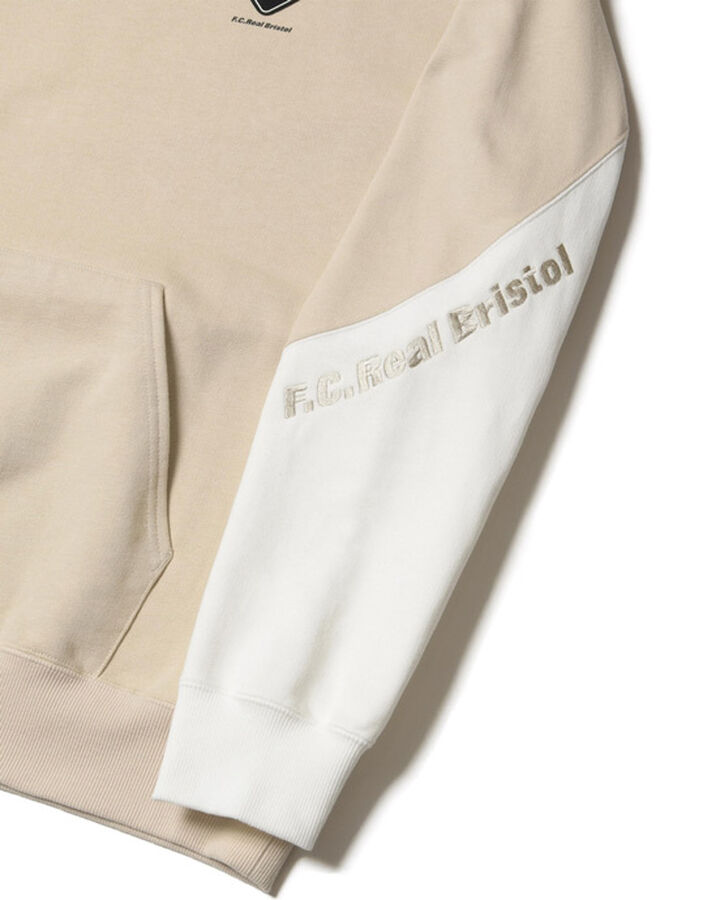 PANEL BAGGY SWEAT HOODIE,BEIGE, medium image number 3