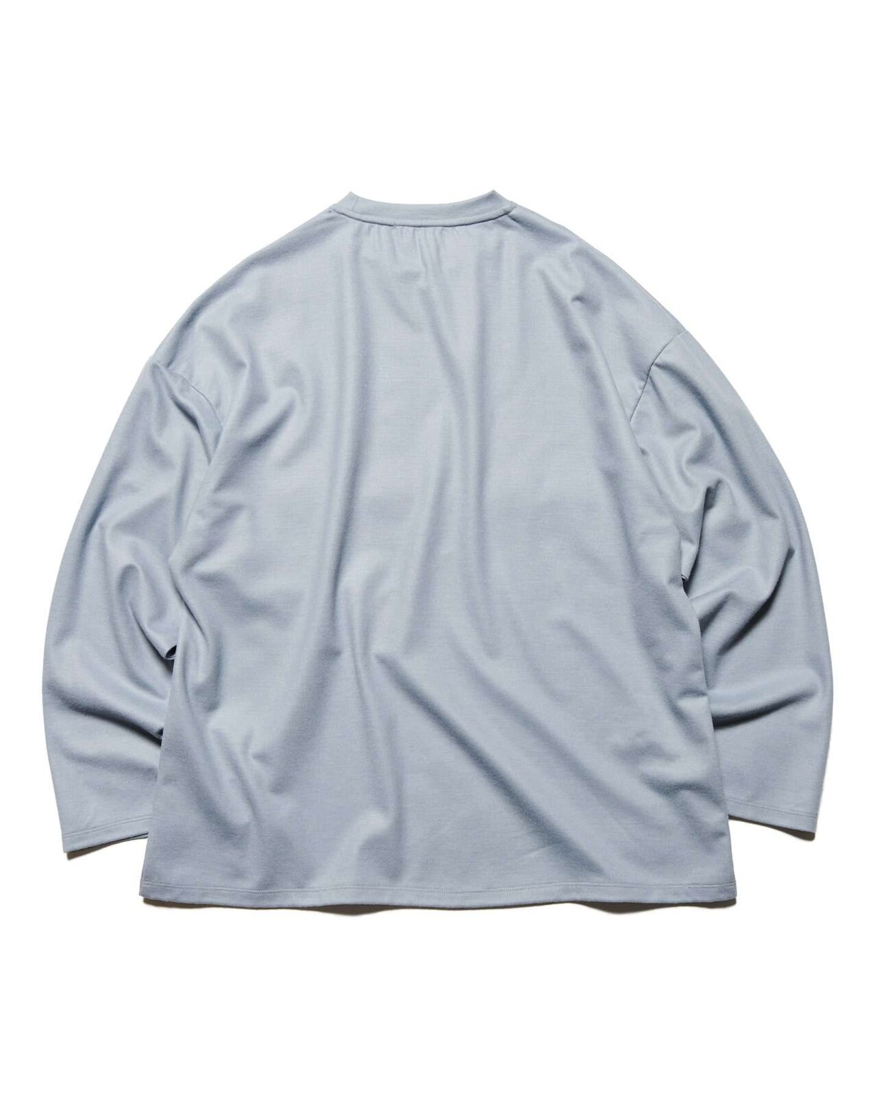 SILKY MILLED WOOL LOOSE L/S TEE,LIGHT GRAY, large image number 1