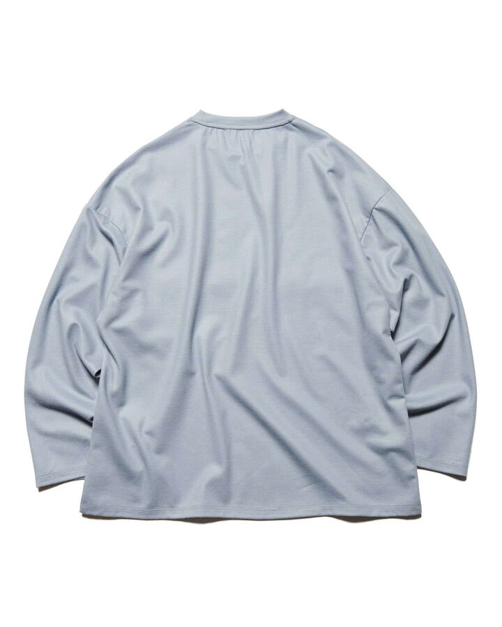 SILKY MILLED WOOL LOOSE L/S TEE,LIGHT GRAY, medium image number 1