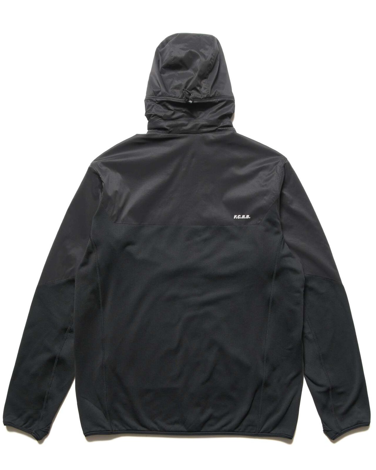 GRID FLEECE HYBRID HOODIE,BLACK, large image number 1