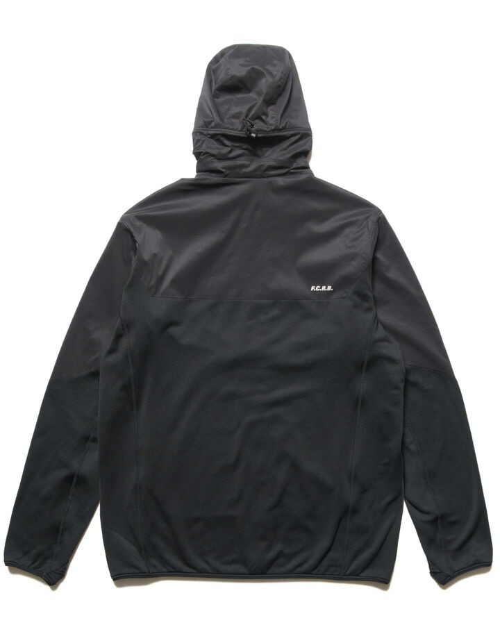 GRID FLEECE HYBRID HOODIE,BLACK, medium image number 1