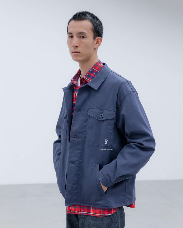 STRETCH TWILL FATIGUE SHIRT,BLACK, medium image number 7