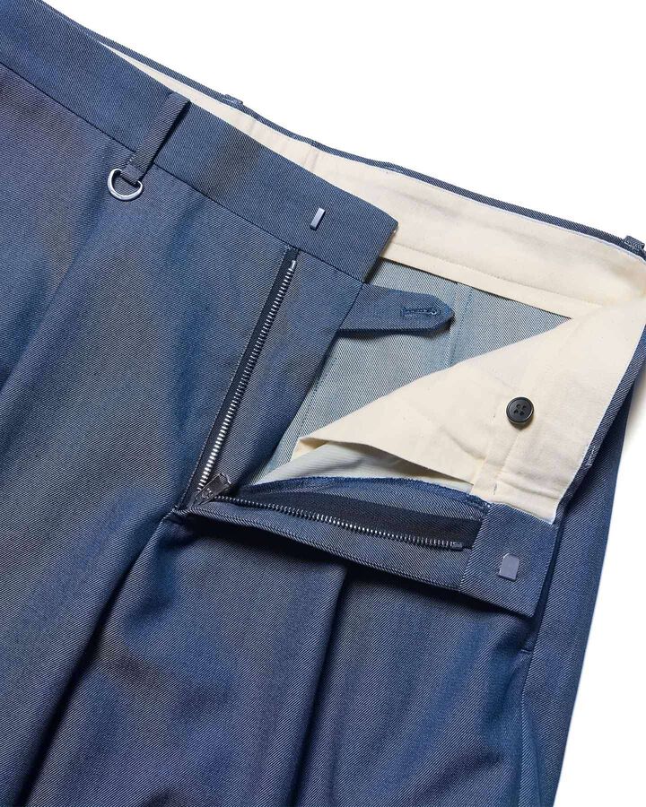 DENIM SIDE POCKET TAPERED CROPPED SLACKS,NAVY, medium image number 2