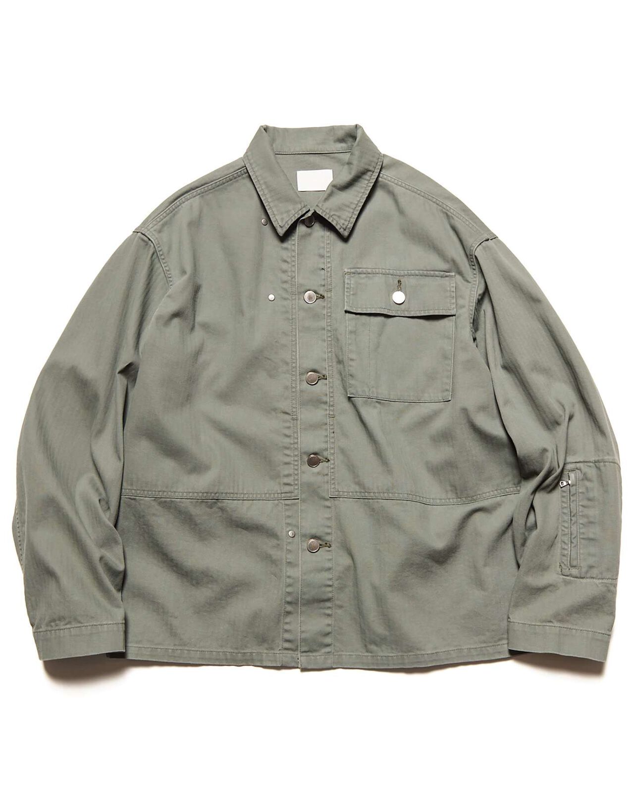 DAMAGED MILITARY BLOUSON,KHAKI, large image number 0