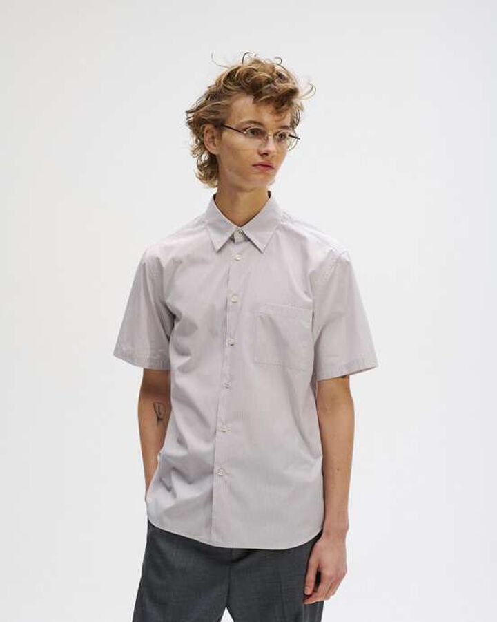 STRIPE REGULAR FIT S/S SHIRT,BLUESTRIPE, medium image number 3