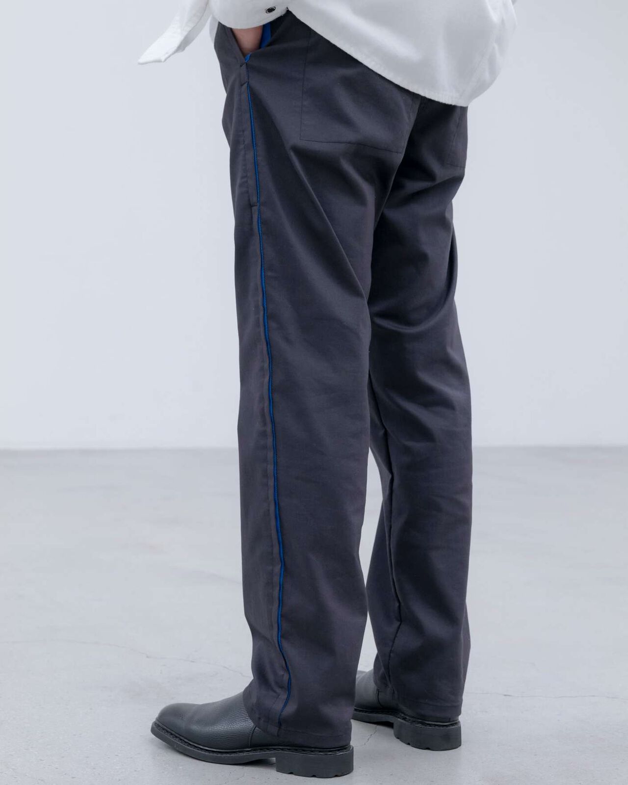 STRETCH TWILL SIDE TAPE PANTS,BLACK, large image number 6