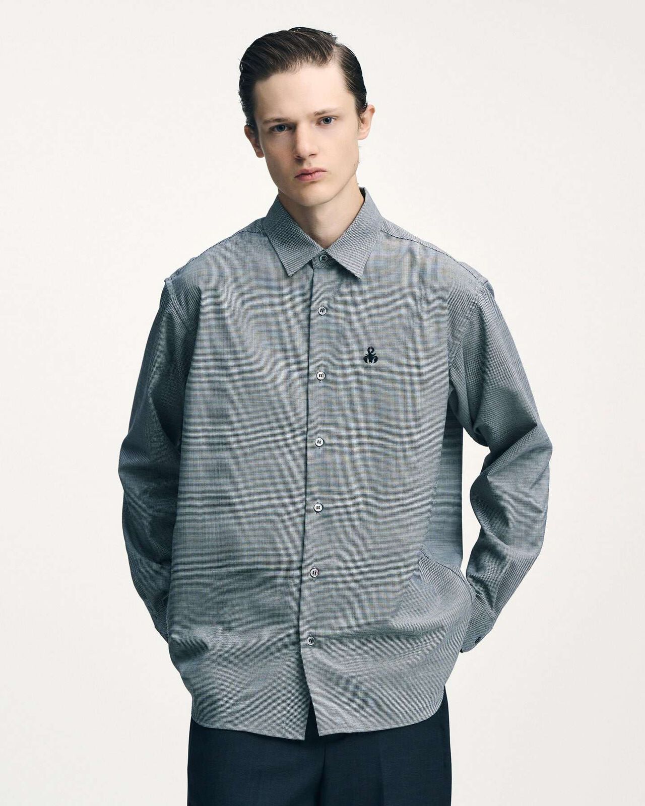 TROPICAL CHECK RELAX-FIT SHIRT,A, large image number 4