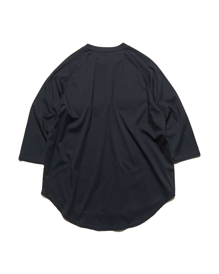 RAGLAN 3/4 SLEEVE WIDE TEE,BLACK, medium image number 1