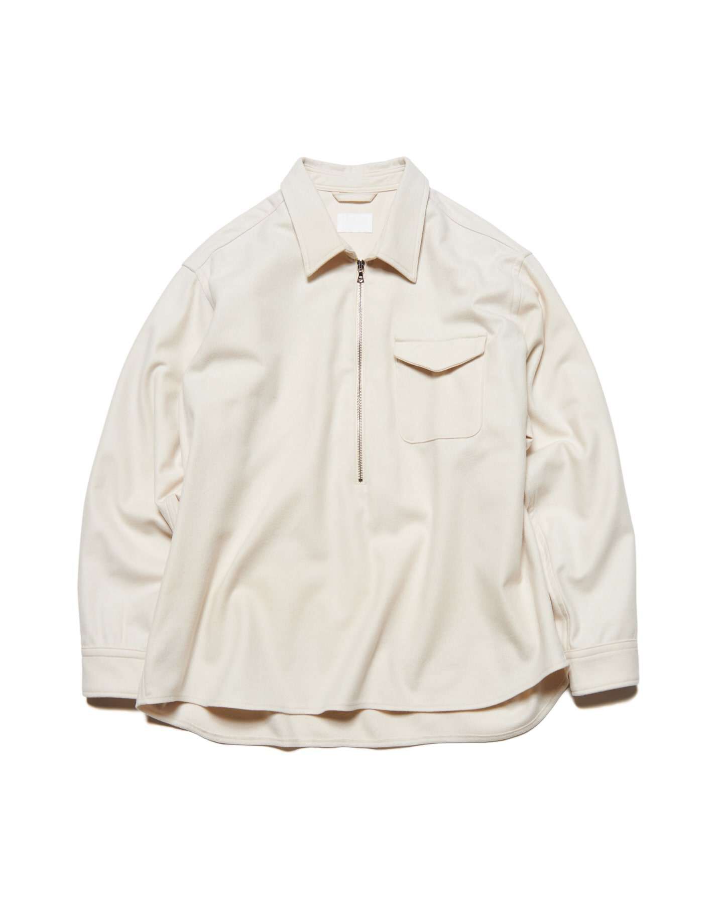 LIGHT MELTON WOOL HALF-ZIP SHIRT LIGHT MELTON WOOL HALF-ZIP SHIRT