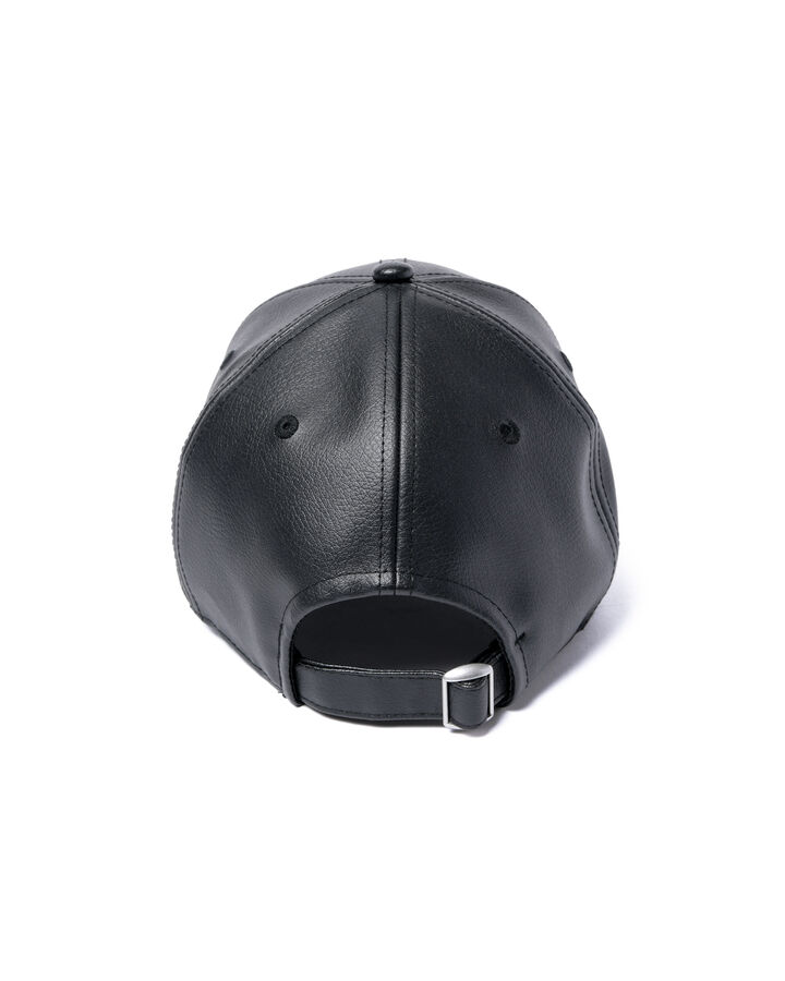 NEW ERA EMBLEM 9FORTY SYNTHETIC LEATHER CAP,BLACK, medium image number 2
