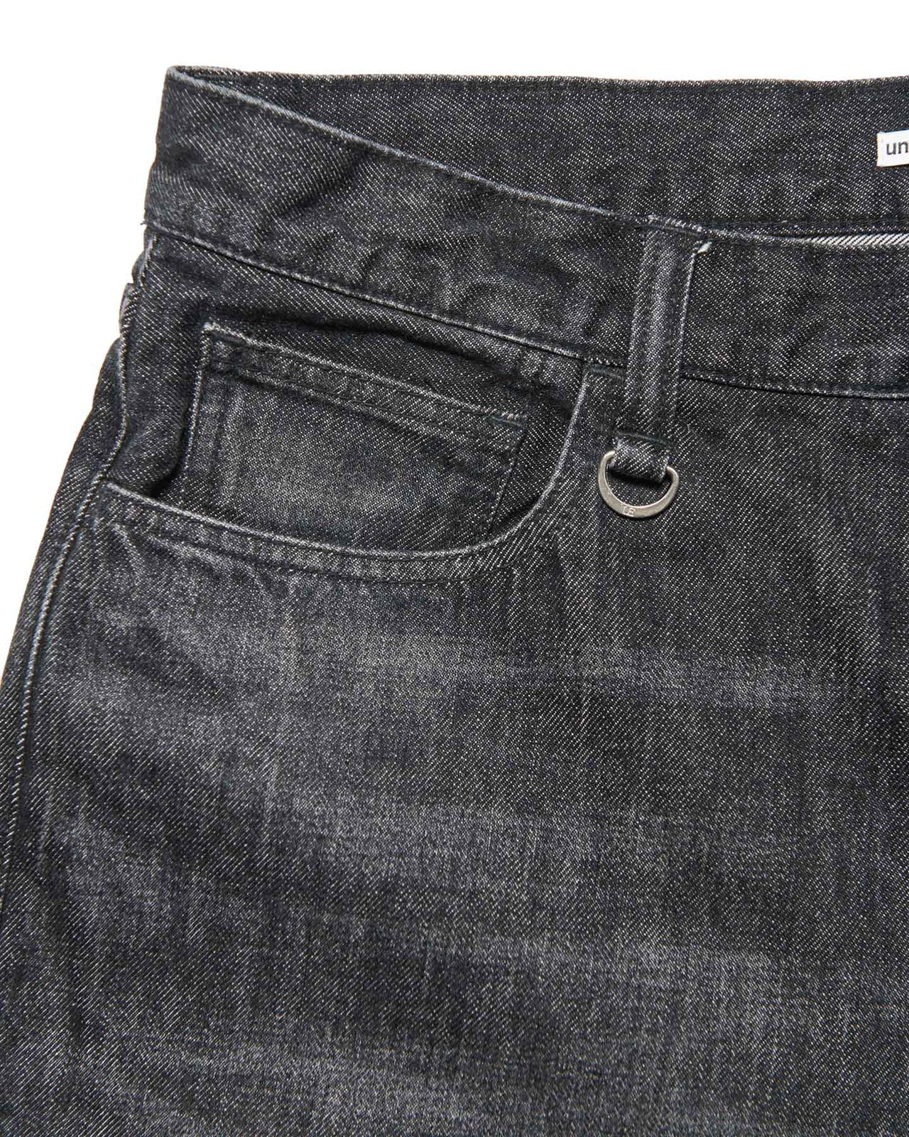 WASHED DENIM BOLD-FIT JEANS,BLACK, large image number 2