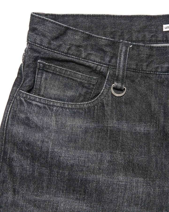 WASHED DENIM BOLD-FIT JEANS,BLACK, medium image number 2