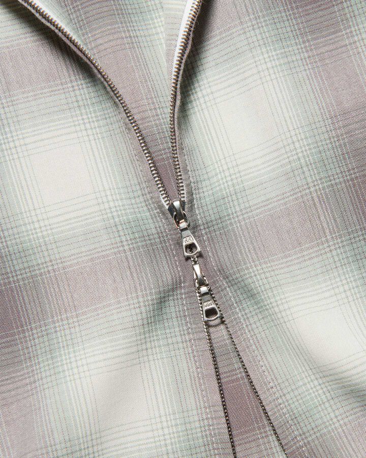 HIGH-TWIST OMBRE CHECK ZIP BLOUSON,GRAY, medium image number 2