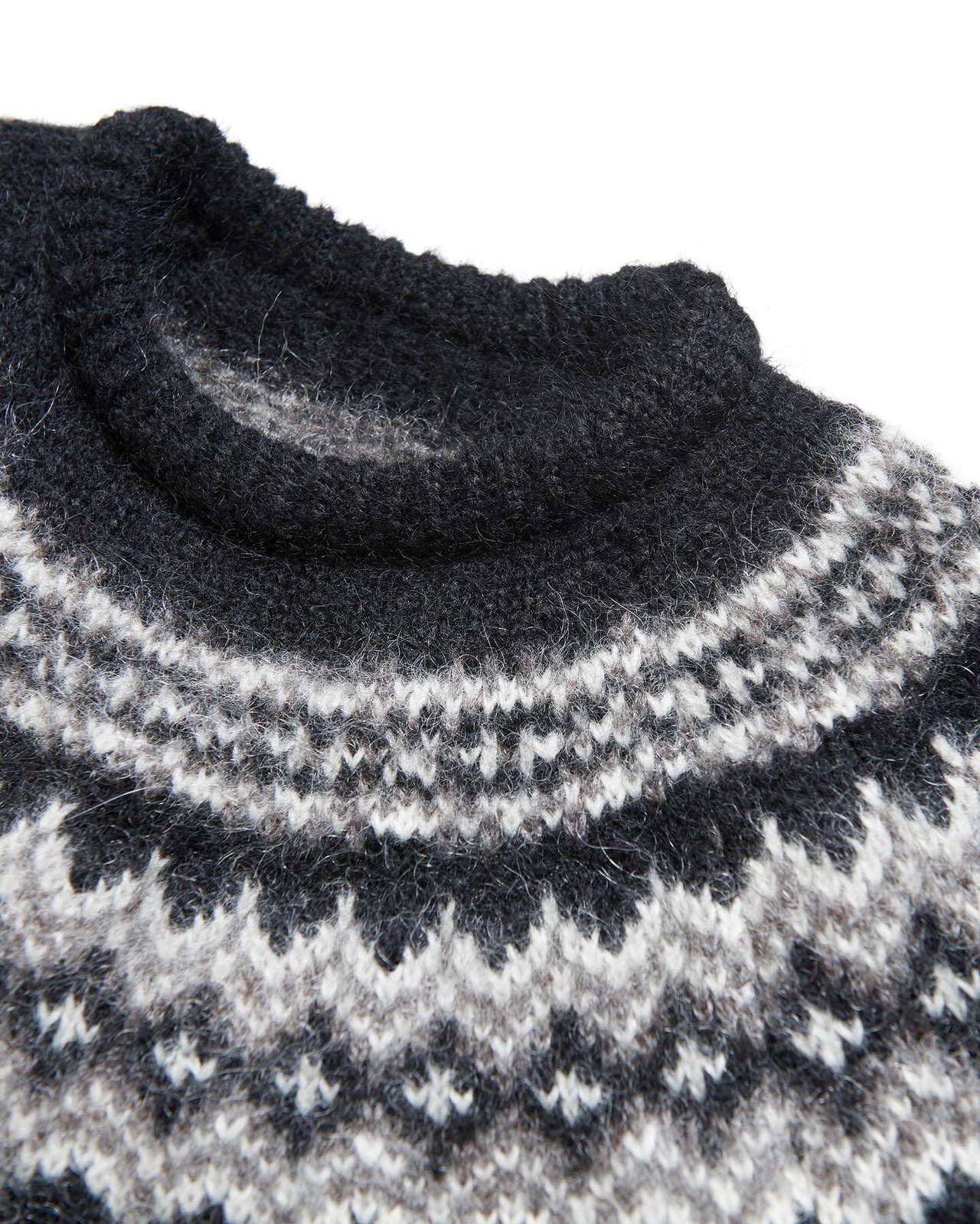 MOHAIR NORDIC CREWNECK KNIT,BLACK, large image number 1