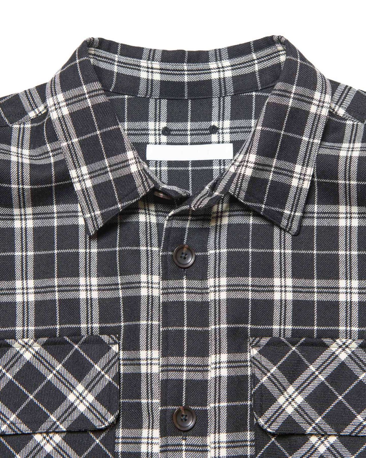 SAXONY WOOL CHECK LOGO PATCH SHIRT,A, large image number 2