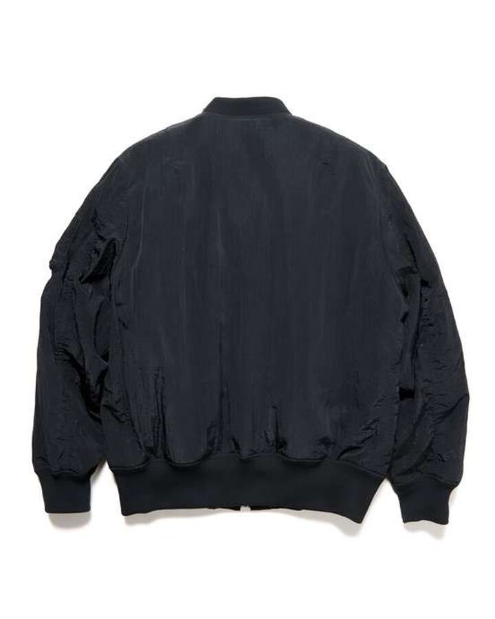CRYSTAL NYLON FLIGHT JACKET,BLACK, medium image number 1