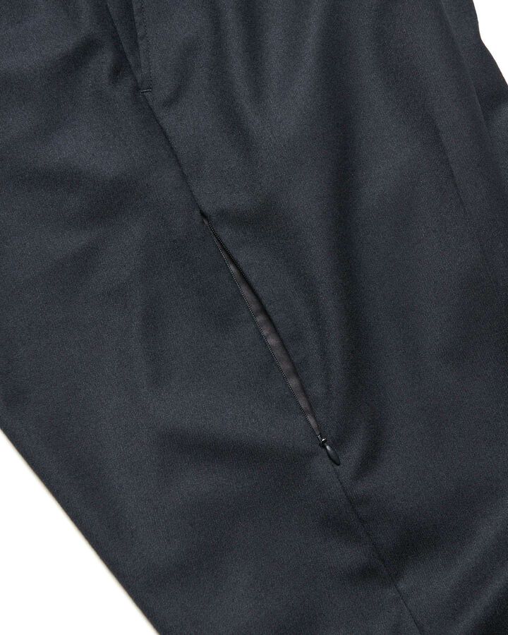 STRETCH WOOL SIDE POCKET TAPERED PANTS,BLACK, medium image number 3