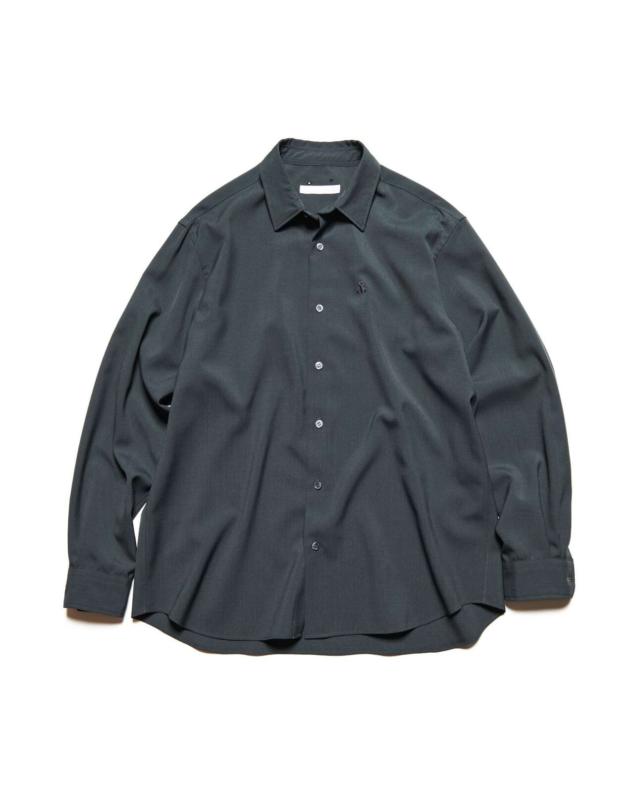 HIGH-TWIST POPLIN RELAX-FIT SHIRT,CHARCOAL GRAY, large image number 0