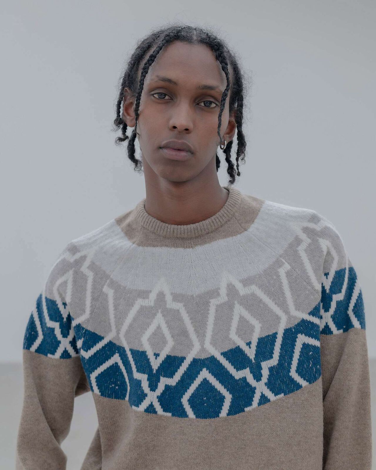 NORDIC CREWNECK SWEATER,BEIGE, large image number 4