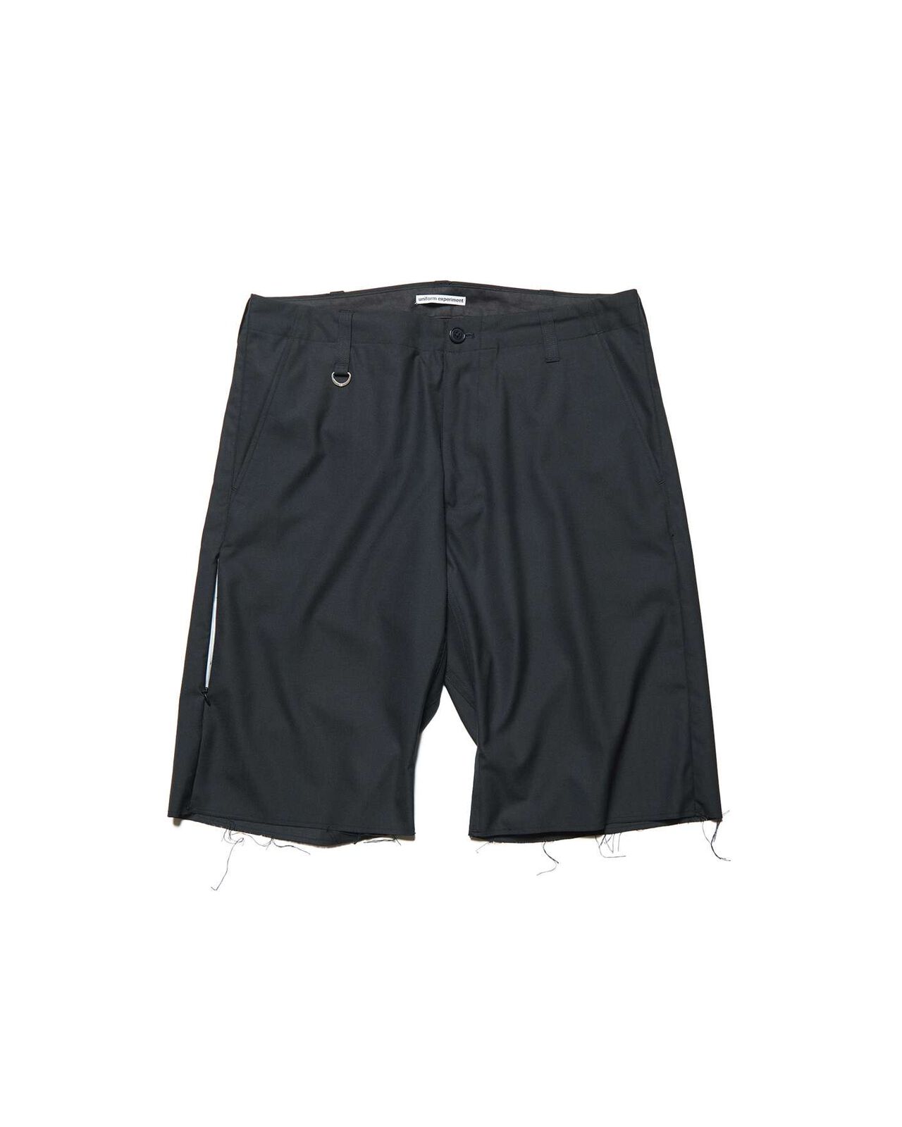 STRETCH WOOL CUT-OFF SHORTS,BLACK, large image number 0