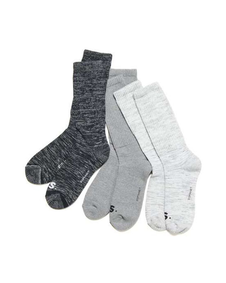 BINCHOTAN RIBBED SOCKS,GRAY, medium image number 3