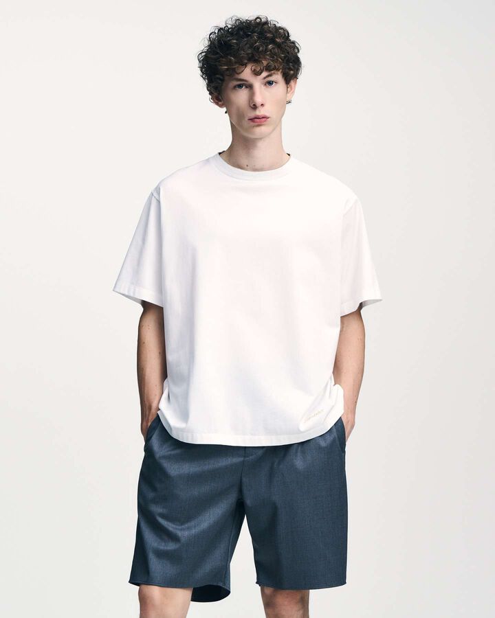 LUSTER COTTON DOUBLE RIB WIDE TEE,BLACK, medium image number 4