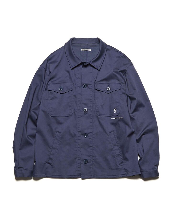 STRETCH TWILL FATIGUE SHIRT,NAVY, medium