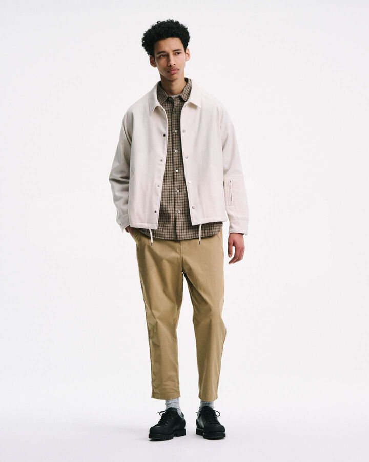 LIGHT MELTON WOOL COACH JACKET,CHARCOAL GRAY, medium image number 9