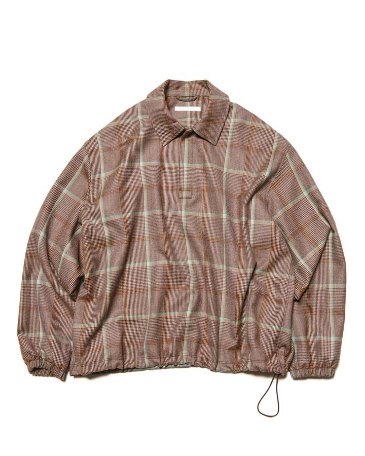 SAXONY WOOL CHECK POLO SHIRT,B, medium
