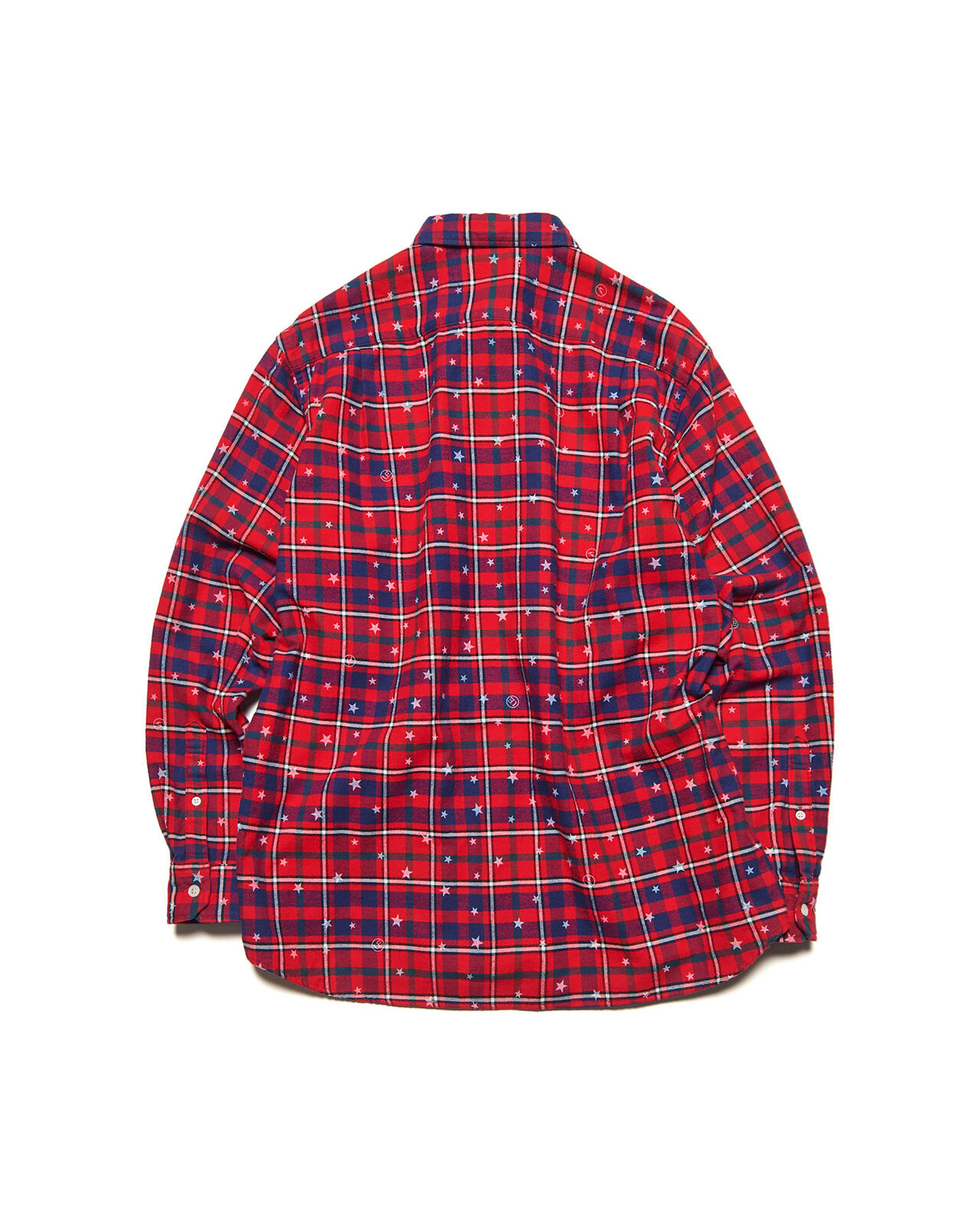STAR PRINT CHECK SHIRT,RED, large image number 1